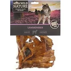 Dehner Wild Nature Hundesnack, Leckerli 100 % natürlich, Kausnack für ausgewachsene / sensible Hunde, Barf geeignet, Lammohren, 2 x 200 g (400 g)