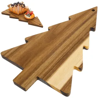 ULTECHNOVO Weihnachtsbaumförmiges Holzschneidebrett Multifunktionale Servierplatte für Sushi Käse und Brot Kreatives Design für Festliche Anlässe zur Verschönerung Ihres Esstisches
