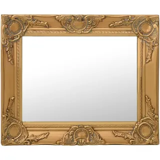 vidaXL Wandspiegel im Barock-Stil Antik mit Montagehaken Hängespiegel Dekospiegel Badspiegel Spiegel Flurspiegel Garderobe 50x40cm Golden
