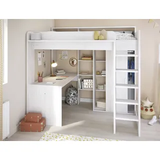 Parisot Hochbett Higher 90 x 200 cm Kiefer massiv beige