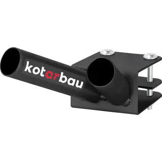 KOTARBAU® Fahnenhalter 2-Fach für doppelt Fahnenstange Montage an Balustrade 170 mm Pulverbeschichtet Schwarz Fahnenmasthalter Fahne Flagge Pulverbeschichtet Fahnenstange - Schwarz