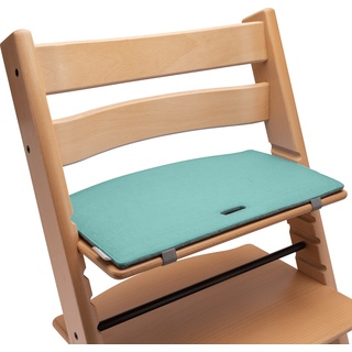 Sitzkissen Hochstuhl kompatibel mit Stokke Tripp Trapp Hochstuhl (türkis/grau) Sitzpolster Kissen Sitzauflage Stuhl Polster Auflage Filz - Zubehör für Kinderstuhl Holz Treppenhochstuhl | Mahona