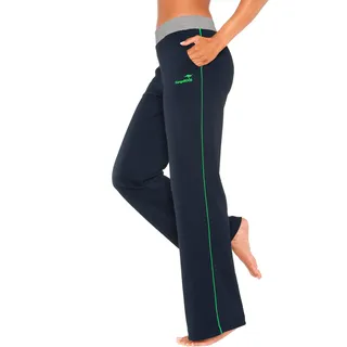 Relaxhose KANGAROOS, Damen, Gr. 44/46, N-Gr, bunt (marine, grün, grün), Sweatware, Obermaterial: 60% Baumwolle, 40% Polyester, unifarben, Basic, bequem lang, Hosen Relaxhose, mit breitem Bund, Loungewear, Loungeanzug, Topseller