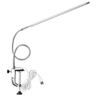 Nikou Schreibtischlampe LED Klemmbar, Dimmbare Klemmleuchte USB Tischleuchte mit Flexiblem Arm, Leselampe Make Up Lampe Clip Schreibtisch Lampe Arbeitslampe für Home, Büro, Kosmetik