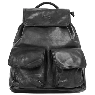 Cluty Cityrucksack Leder Schwarz