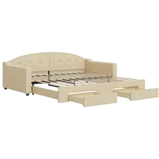 VidaXL 3197575, Sofabett, Cremefarben, Schaum, Stoff, Metall, Holz, 2230 mm, 1100 mm - Beige