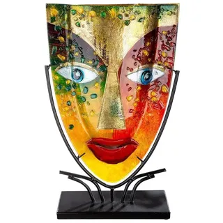 GILDE GLAS art GILDE GlasArt Dekovase - Face Blue Eye Glas - Deko Wohnzimmer - Höhe 47 cm, 39874, Mehrfarbig