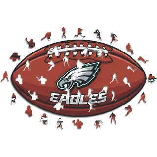 Iconic Puzzles, Philadelphia Eagles Crest, 100% ökologisch nachhaltiges Holzpuzzle mit offizieller Lizenz, Größe S, 150 Teile