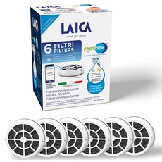 Laica Fast Disk Filter für Flasche und Trinkflasche, patentiert mit Aktivkohle, 100% Made in Italy, sofortige Filtration, Lebensdauer 1 Monat/120 l, 6 Stück