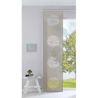 Gardinenbox Moderner Flächenvorhang Raumtrenner Schiebegardine »Kreis« HxB 245x60 cm Taupe aus hochwertigem Ausbrenner-Stoff mit Paneelwagen Beschwerungsstange, 85612