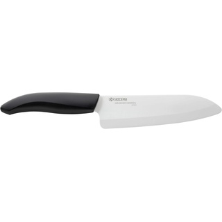 KYOCERA - GEN Series -Santoku Keramikmesser aus Hochleistungskeramik | extrem scharf | ultraleicht | hohe Bruchfestigkeit | handgeschliffen. Klingenlänge: 16 cm, Schwarz