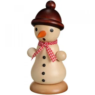Rauchmann Schneemann natur mit Bommelmütze, natur Höhe 19cm NEU Schneemensch