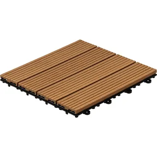 Home Deluxe Klickfliesen WPC Bavaro Teakfarb. 30 cm x 30 cm, 9 m2