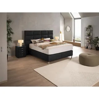 Alina Boxspringbett »Paige« hohes Kopfteil, in unterschiedlichen Ausführungen erhältlich schwarz