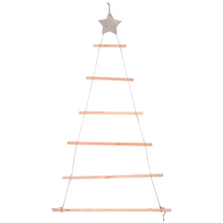 Healifty Holz Weihnachtsbaum Wanddeko Holz Deko Baum mit Stern zum Aufhängen Dekorieren Hängender Weihnachtsdeko Hängedeko Adventskalender Zierschmuck Holzfarbe Weihnachtliche Wanddekoration