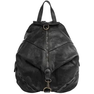 Samantha look Cityrucksack, echt Leder, Made in Italy, schwarz