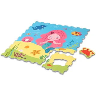 Sport1 One The Sport Maker 705000076 Sirena Sport1 Kinderteppich Madmat Meerjungfrau Puzzle, Muster Meeresboden, Set 9 pz 30x30x1cm