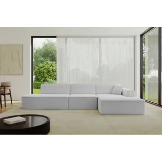 altdecor Ecksofa IREA-L2-v3 Textil 2-Sitzer Hellgrau