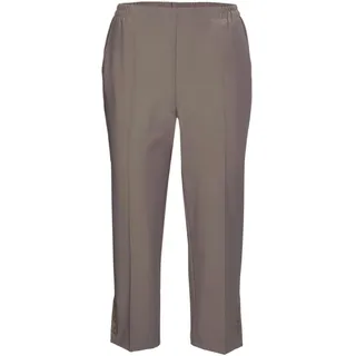 Caprihose GOLDNER "Kurzgröße Pflegeleichte Capri-Schlupfhose", Damen, Gr. 20, K-Gr, beige (taupe), Obermaterial: 100% Polyester COOLMAX PES(Coolmax)., Hosen Caprihose