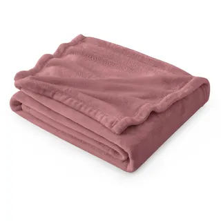 BEDSURE Kuscheldecke Flauschig Decke Fleecedecke - Wohndecke Warm Winter Weich, Sofadecke Kleine, Decke Couch Blanket, Wohn- & Kuscheldecken Kinder 130x150cm, Dunkelrosa