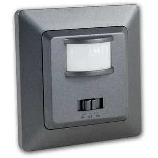 ChiliTec Bewegungsmelder 160° Erfassung Milos Unterputz 2-Draht 230V Ersetzt einen Lichtschalter LED geeignet IR Sensor für Innenbereich Grau Anthrazit