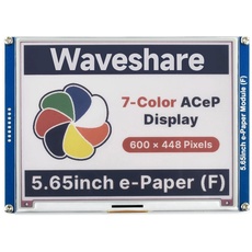 Waveshare 5.65inch Colorful 600×448 Pixels E-Paper E-Ink Display Module ACeP 7-Color with Low Power Consumption Wide Viewing Angle