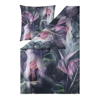Estella Bettwäsche Kendra 135 x 200 cm Satin Violett Aubergine