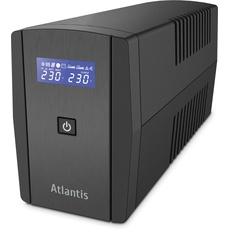 Atlantis a03-s120 One Power stepwave Line Interactive USV, 1000 VA, 500 W, v-out 190 – 245 VAC AVR, USB 4 x IEC, schwarz