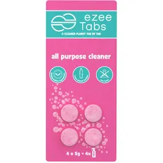 EzeeTabs Allzweckreiniger – Reinigungstabs für ein mikroplastikfreies, biologisch abbaubares und veganes Putzmittel – 4 x Reiniger für alle Oberflächen