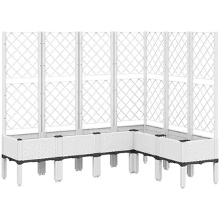 vidaXL Pflanzkübel mit Rankgitter 160 x 120 x 142 cm Weiß