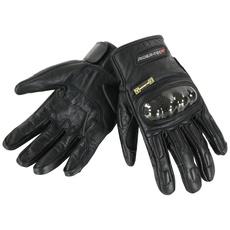 RIDER-TEC Handschuhe Motorrad Leder postgeprüft rt-4133-b, schwarz, Größe XL