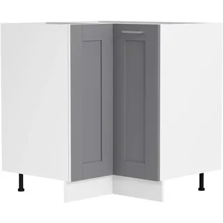 VCM Unterschrank Eckschrank Küchenschrank Unterschrank Küche Colura 76 x 76 x 0 cm Schwarz/Weiß