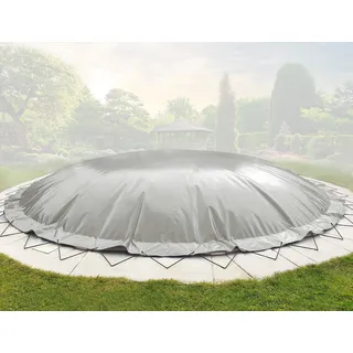 AirDeluxe® Runde aufblasbare Poolplane (Pooldurchmesser: 350cm, Grau) Schwimmbad Abdeckung aus LKW Plane, Winter Poolabdeckung - Grau