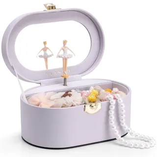 VLANDO Schmuckkästchen Mädchen,Schmuckkasten Kinder mit Drehendem Ballerina