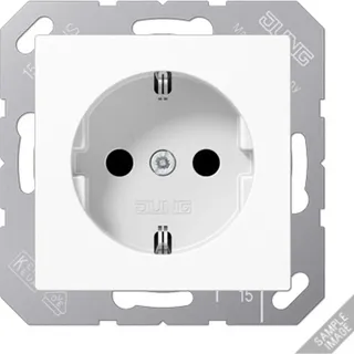 Jung CD1520PLWW Zentralplatte f.SCHUKO Steckdose, - Weiß
