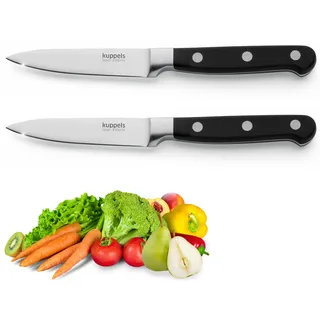 Kuppels SOLID 2-teiliges Gemüsemesser Set, 9,5 cm Klinge, Scharfes Spickmesser aus Chrom Vanadium Stahl, Kleines Küchenmesser zum Schneiden von Obst und Gemüse mit ergonomischem Griff