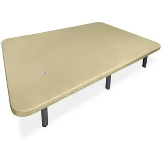 Somnia Descanso - Extra verstärkter 3D-Polsterfuß, hohe Stabilität mit 5 Querstangen und 6 Metallbeinen mit Gewinde von 27 cm, 90 x 190 cm, Beige