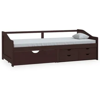 vidaXL Tagesbett 3-Sitzer Schubladen Dunkelbraun Kiefernholz 90x200 cm