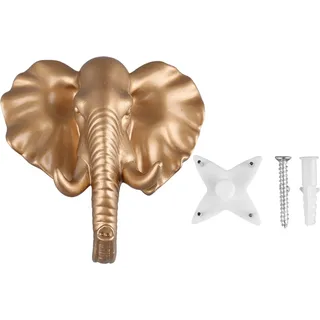 Harz Tierform Haken Wand montiert hängende Dekoration für Mantelhandtuchschlüssel Goldener Elefant - Gold