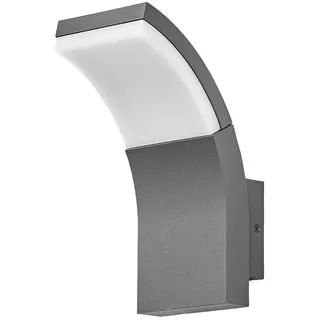 Lucande LED Wandleuchte außen Timm (spritzwassergeschützt (Modern) in Schwarz aus Aluminium (1 flammig,) - Außenwandleuchten Wandlampe Led Außenlampe Outdoor für Außenwand/Hauswand