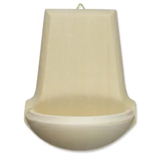 WEIHKESSEL aus LINDENHOLZ mit WASSEREINSATZ zur WANDMONTAGE Schlichte Form für ZUHAUSE Taufe oder GEBETSECKE von MaMeMi