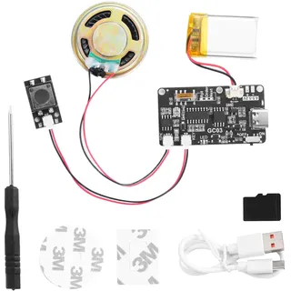 Soundmodul Bespielbar 8MB Ulegqin MP3 Download Soundmodul Grußkartenmodul mit 3 Wiedergabeoptionen, 8MB Speicher und Akku für Grußkarten/Besprechbare Grußkarte/DIY Spieluhr