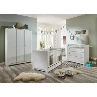 arthur berndt Babyzimmer Mega-Set Thilo 6-tlg. , Weiß , Metall , 3 Schubladen , 1x1x1 cm , Blauer Engel, Hergestellt in Deutschland , Babymöbel & Kindermöbel, Babyzimmer
