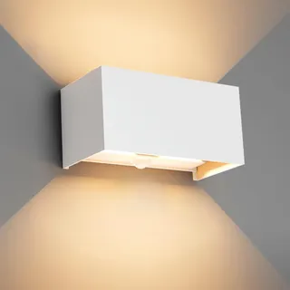 Klighten 24W Aussenlampe Außenwandleuchte mit Bewegungsmelder, IP65,3000K Warmweiß Wandleuchte Außen/Innen, Einstellbarer Lichtstrahl außenlampe mit bewegungsmelder für Flur/Weg, Weiß