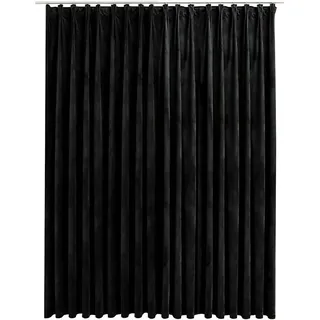 vidaXL Verdunkelungsvorhang Mit Haken Samt Schwarz 290/245 Cm , Textil , Rechteckig , 290x245x1 cm , Heimtextilien, Vorhänge, Fertigvorhänge, Verdunkelungsvorhänge