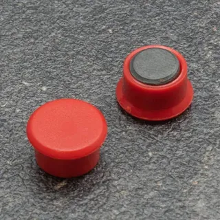 10 Büromagnet, rund 13 mm | rot, Kunststoff|Ferrit