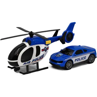 Tachan Heroes Stadt-Set Helikopter und Polizeiauto (CPA Toy Group 757T00892)