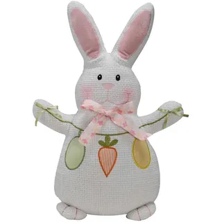 Zierkissen , Grün, Weiß, Pink , Textil , Hase , Füllung: Polyester,Polyester , Tierform , 35.5x55.5x15 cm , AZO-frei, Bsci , bügelfrei, pflegeleicht, langlebig , Heimtextilien, Wohntextilien, Kissen, Zierkissen