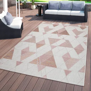 TT Home In- & Outdoor-Teppich, Für Balkon Und Terrasse, Mit Rauten-Design, In Rosa Größe 60x100 cm - Rosa