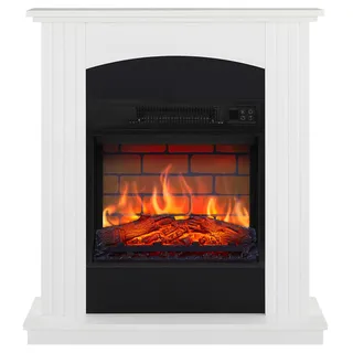 Elektrokamin ArtiFlame Collins AF18B Weiß – freistehender Kamin mit LED-Flamme, 1,8 kW Heizung, bis 30 m2, MDF Kaminumrandung - Weiß